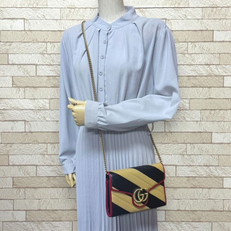 Gucci GG Marmont Shoulder Bag Leather 573807 Beige Ladies Gucci  Gucci