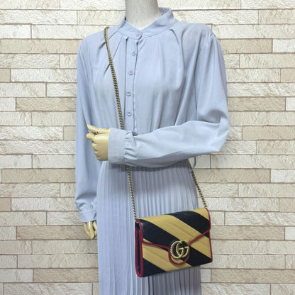 Gucci GG Marmont Shoulder Bag Leather 573807 Beige Ladies Gucci  Gucci