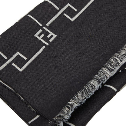 Fendi FF Logo Black Gray Rayon Acetate Women's Fendi