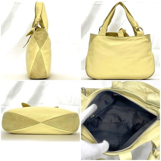 Loewe Handbag Yellow Anagram Excellent Condition Leather Suede Preowned