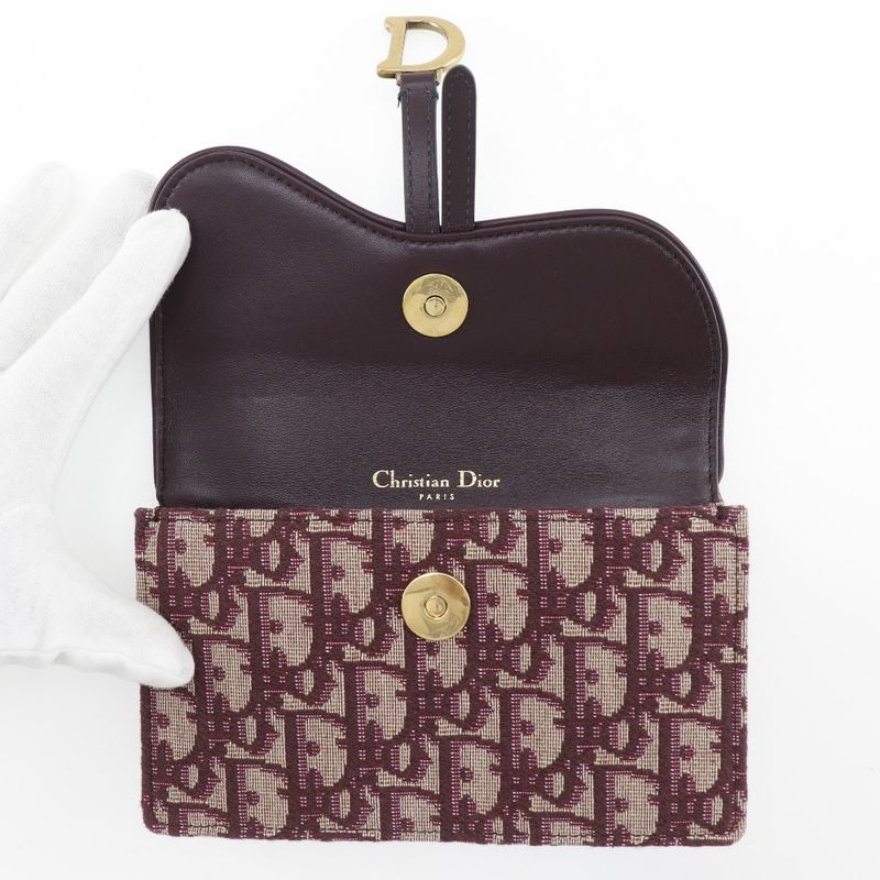 Dior Christian Dior Saddle Trotter 2WAY Clutch Canvas Bordeaux Women's Waist Bag