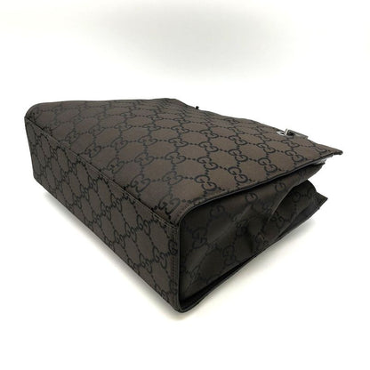 Gucci 002-1065 Handbag Brown GG Bamboo Women Men Fashion Gift Vintage