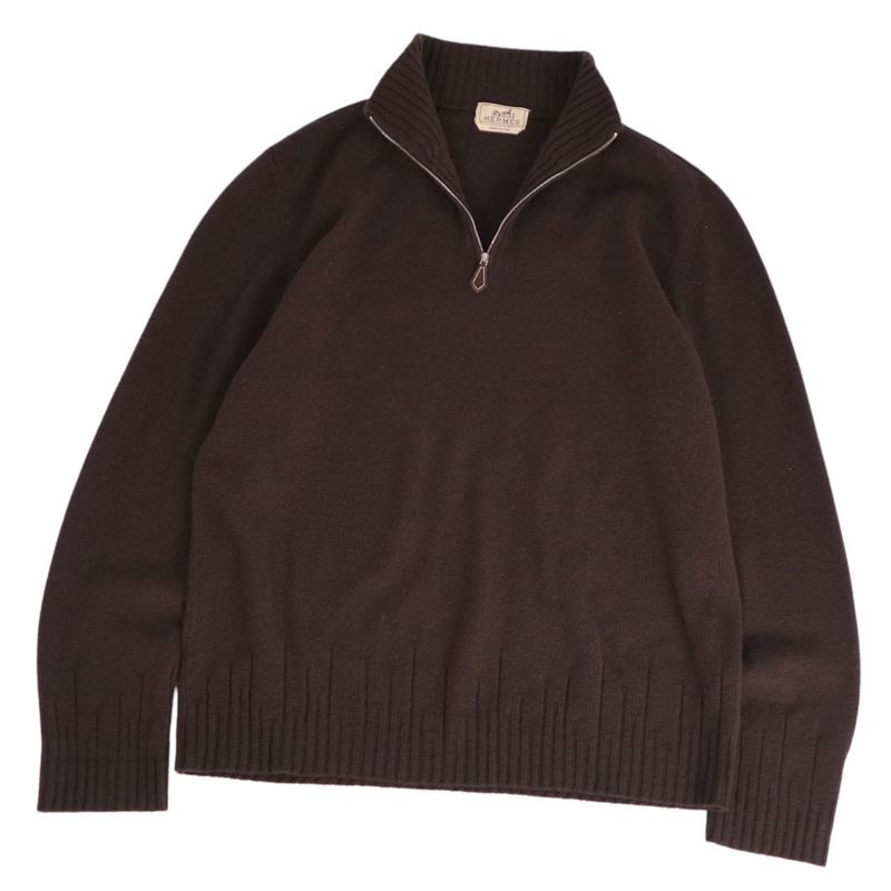 Hermes Knit Sweater Half Zip Pullover Cashmere