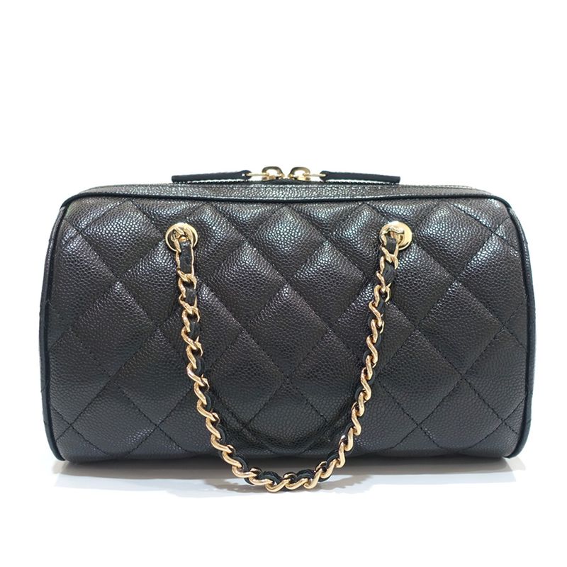 Chanel Mini Boston Chain Shoulder - Ap4474 Random Serial Caviar Skin