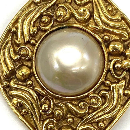 Chanel Brooch Faux Pearl Gold Vintage Ladies