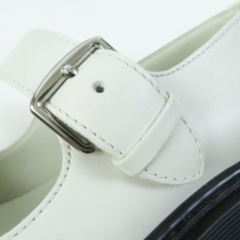 Hermes Hoxton H Cadenas Leather Oxford Shoes Mary Jane Shoes Ivory Black 35.5