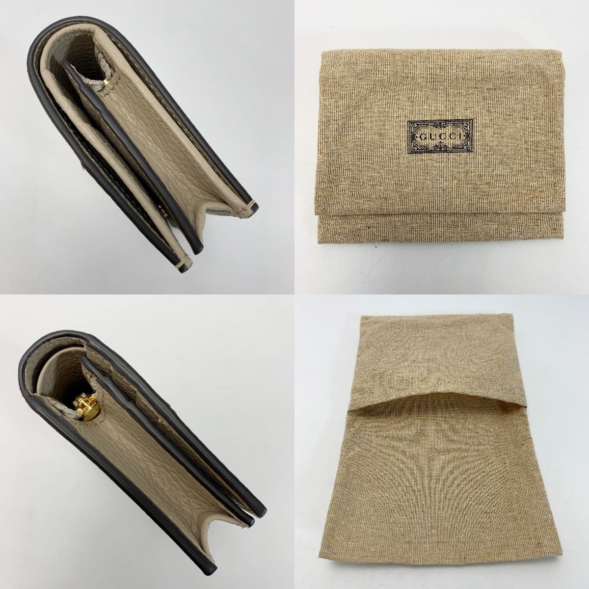 Gucci Marmont Double G Mini Wallet Denim Xleather 658610 Black Bifold Wallet