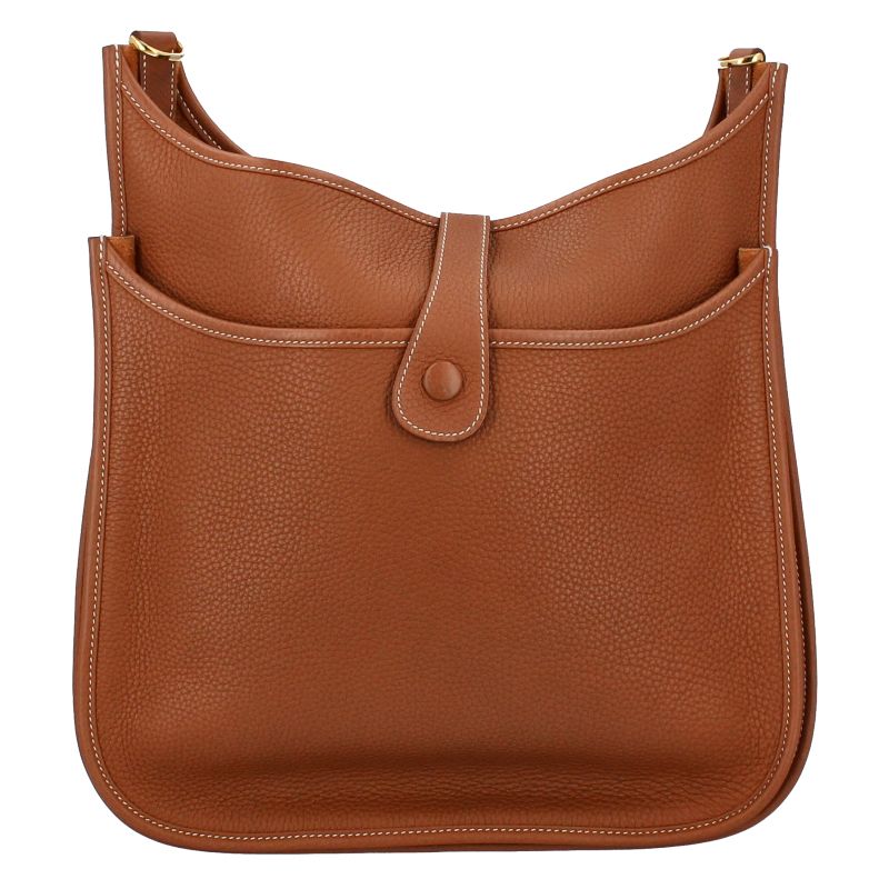 Hermes Evelyn 3 GM Taurillon Clemence Women's Shoulder Bag Gold Excellent