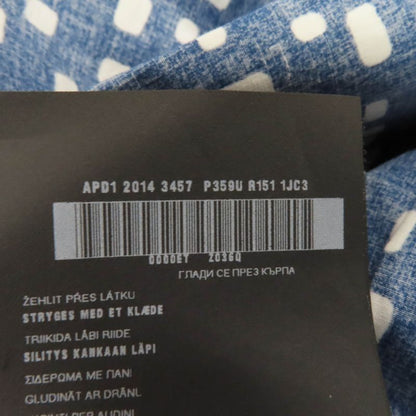 Prada Cotton Beautiful Silhouette Pleated Short Sleeve Dress With Belt Navy 40