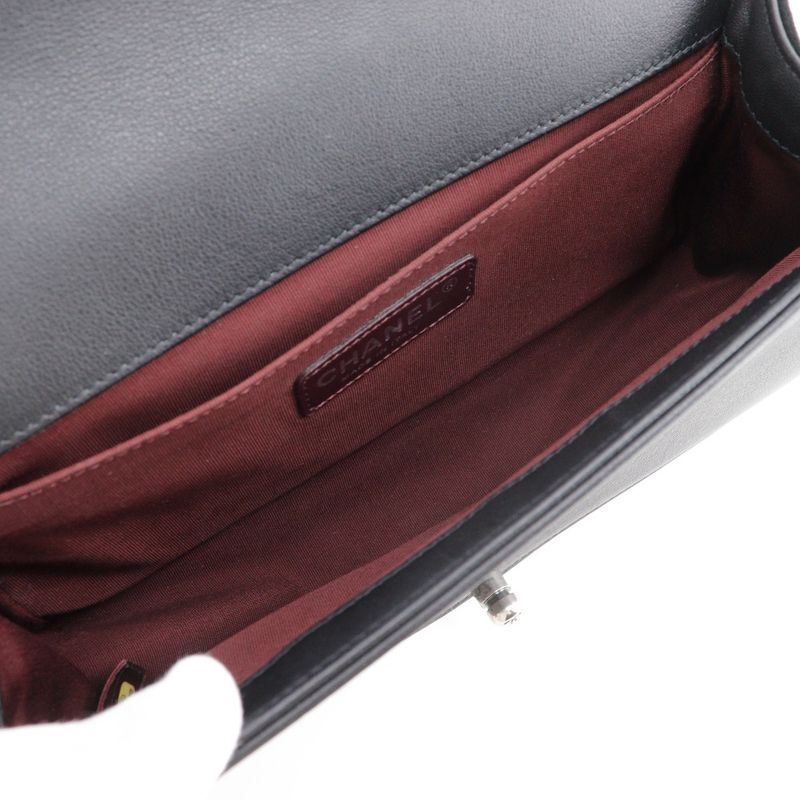 Chanel Boy Chanel 25 Chain Shoulder Matelasse Stitching Velour And Leather