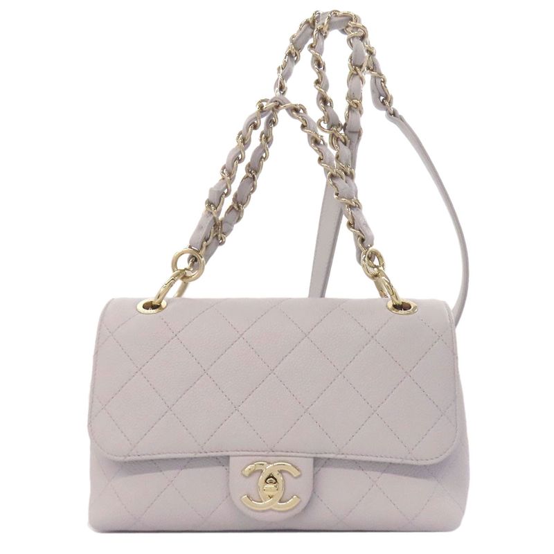 Chanel Matelasse Gold Hardware 2WAY Shoulder Bag Grained Calfskin Women