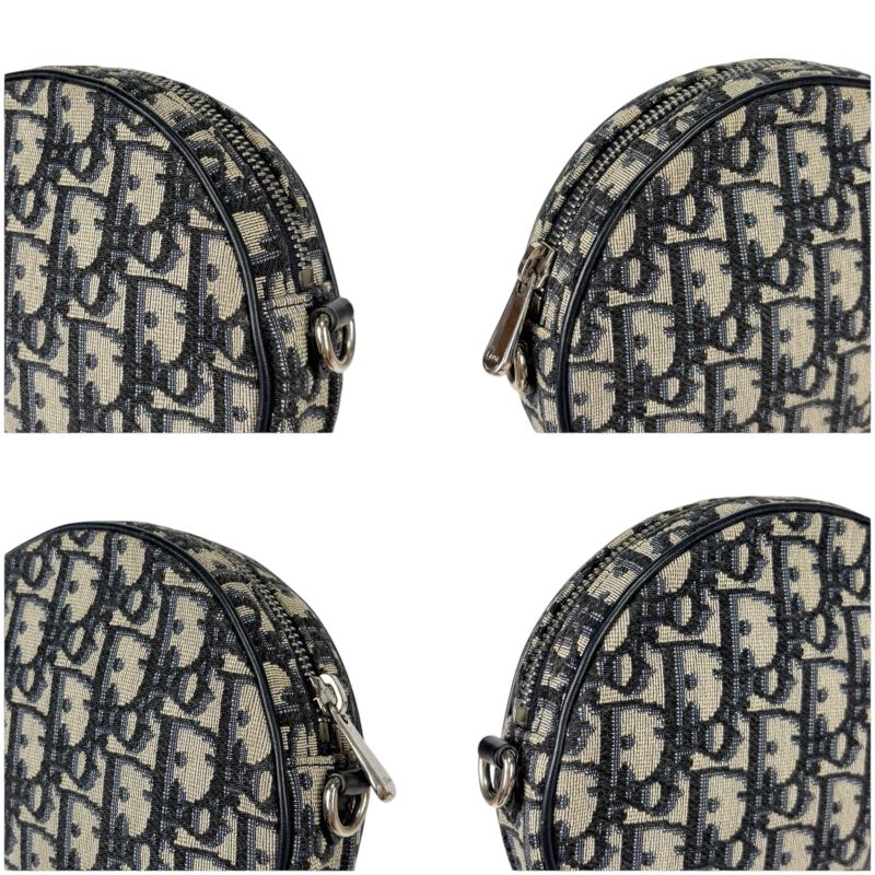 Christian DIOR Oblique Baby Ball Mini Shoulder Bag Trotter Pattern Circle Round