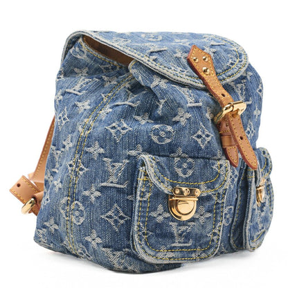 Louis Vuitton Monogram Denim Sac Ado PM M95057 Backpack Blue (gold Hardware)