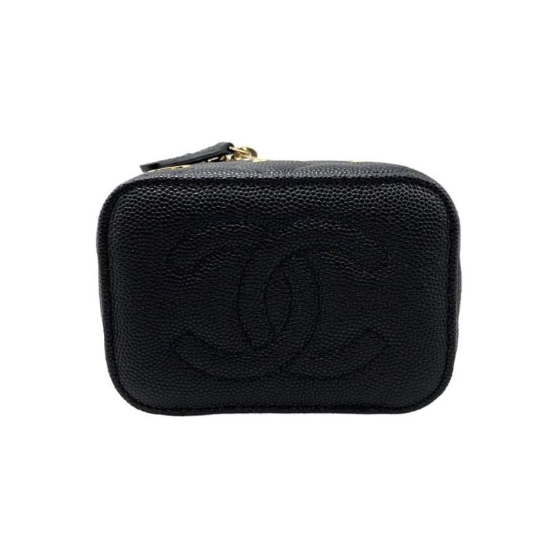 Chanel Shoulder Bag Small Vanity Bag Ap3078 Matelasse Caviar Skin Coco Mark