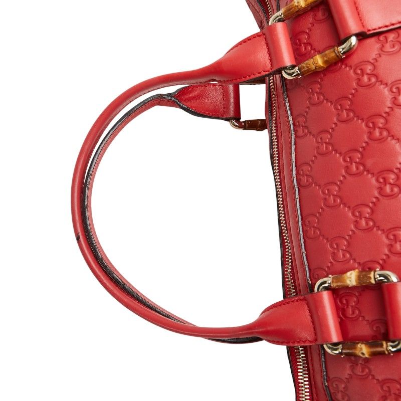 Guccissima Bamboo Handbag Shoulder Bag 2WAY 339548 Red Leather Ladies Gucci