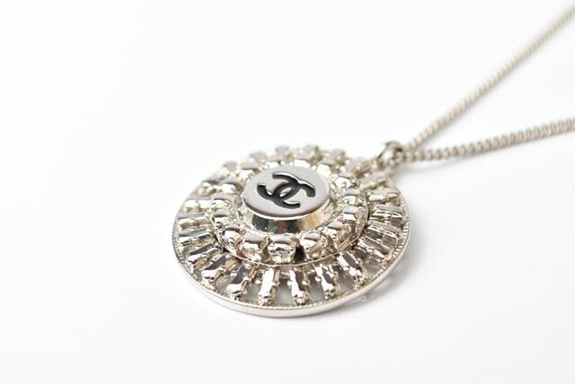 Chanel Necklace Pendant Chain Women's Chanel Circle Motif Coco Mark CC Silver