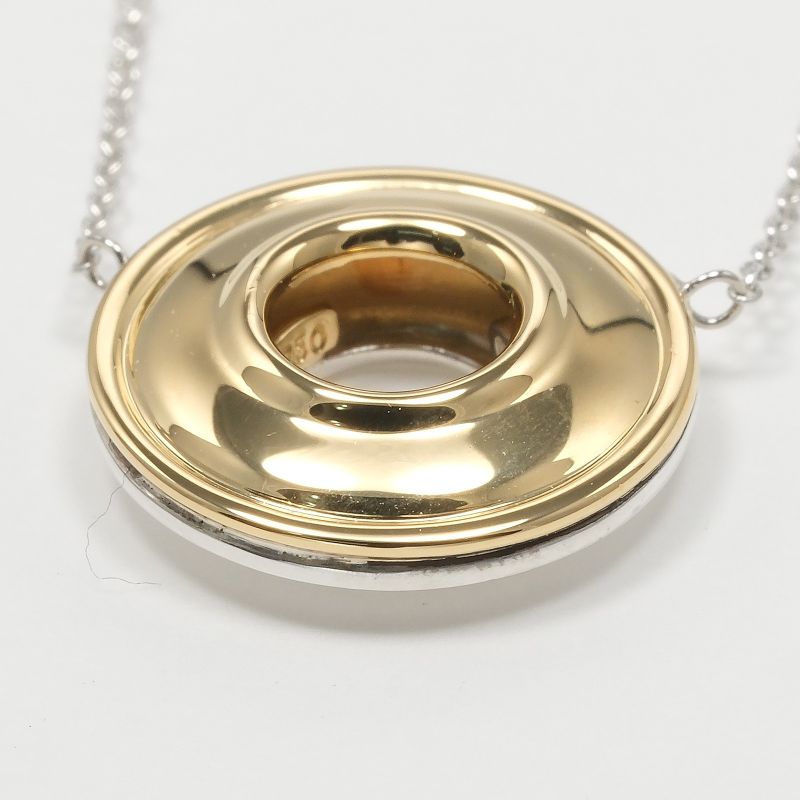 Tiffany & Co Magic Circle Silver 925 X 18K Yellow Gold Ladies 3.5g Necklace