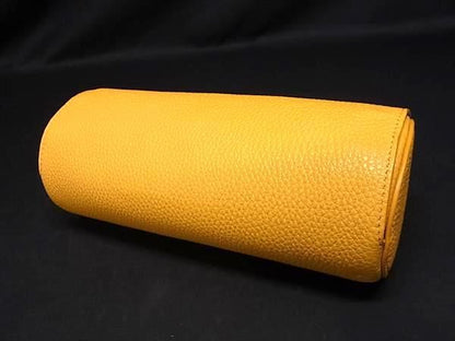 Fendi Leather Jewelry Case Accessory Case Yellow Aw0856