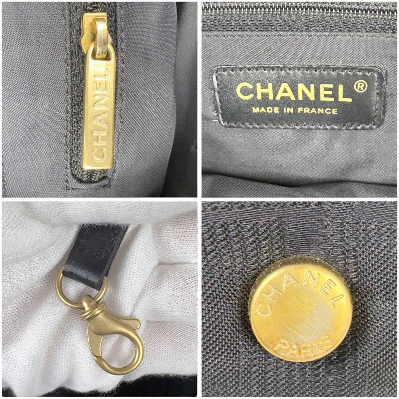Chanel New Travel Line Mini Tote Bag Black Nylon Jacquard Shoulder Bag