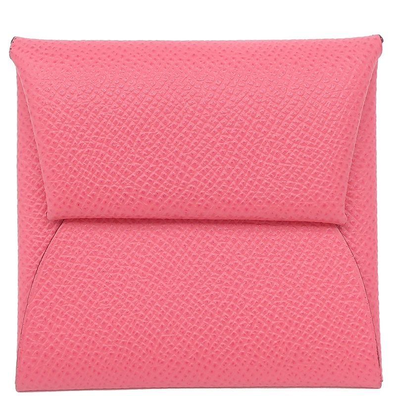 Hermes Coin Case Bastia Vaux Epson Rose Azalea Silver Hardware Coin Purse