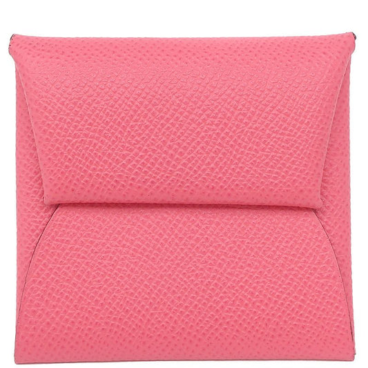 Hermes Coin Case Bastia Vaux Epson Rose Azalea Silver Hardware Coin Purse