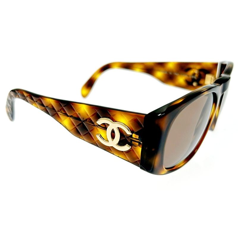 Chanel Matelasse 01450 91235 Brown Sunglass Es with Case 306852 Sunglass Es