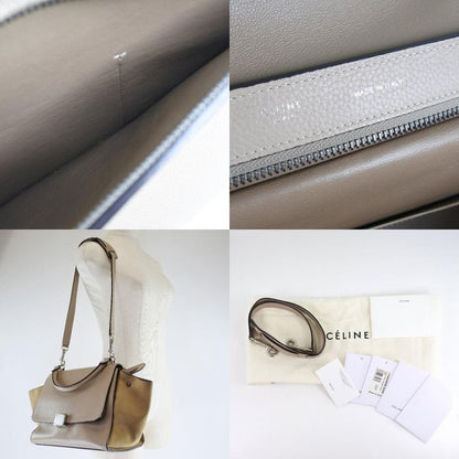 Celine Trapeze 2WAY Shoulder 174683mdb.03un Leather X Suede Dune Pink Gray