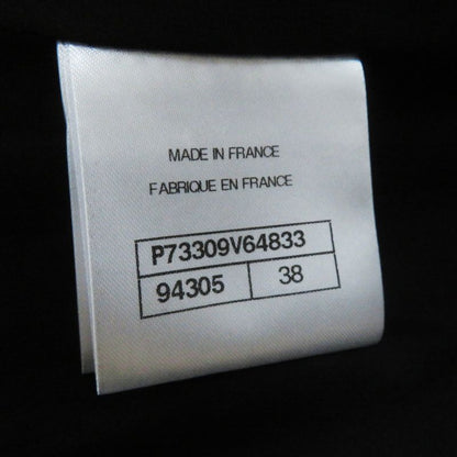 CHANEL 22B P73309 Silk-blend Coco Button Tweed Switch Velvet Coat Black Pink 38