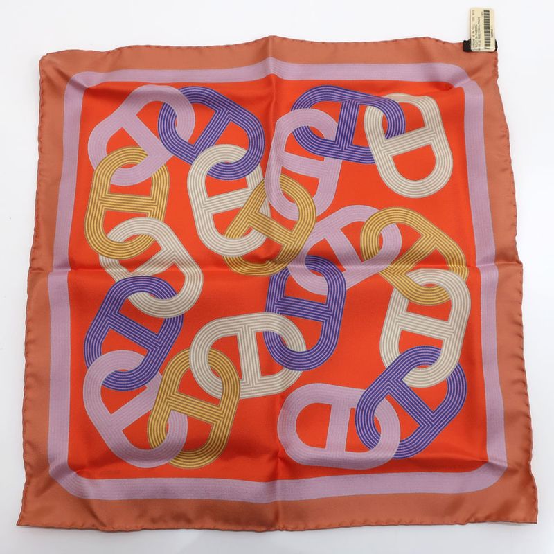Hermes Gavroche 45 No 24 Circuit Scarf Chaine D'ancre Mauve Bois De
