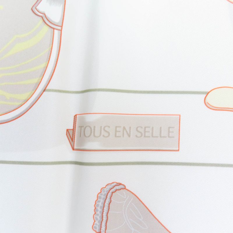 Hermes 2025 Carre Geant Carre 90 All In The Saddle 100% Silk White/jeanne