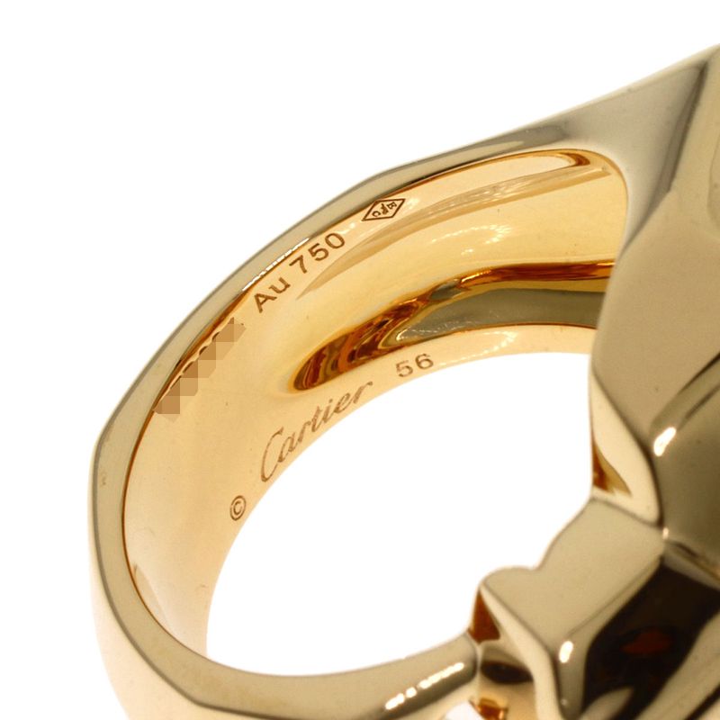 Cartier Panthère De Cartier Lacquer Tsavorite #56 Ring 18K Yellow Gold Ladies