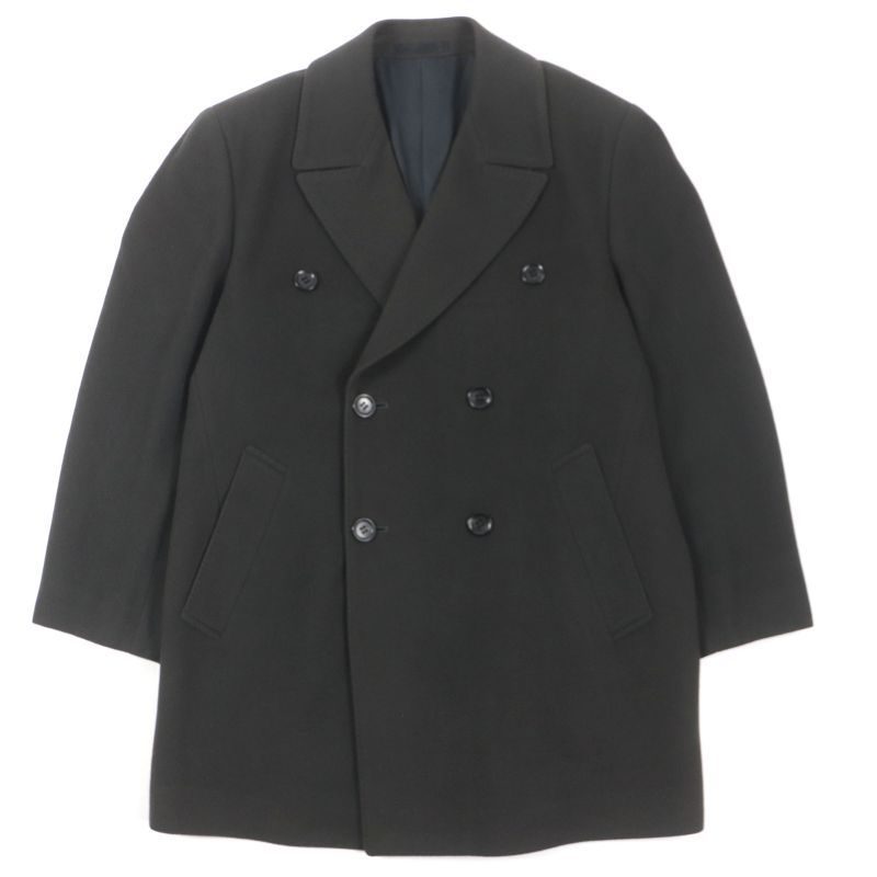 Christian DIOR Vintage 100% Cashmere Double Chester Coat Dark