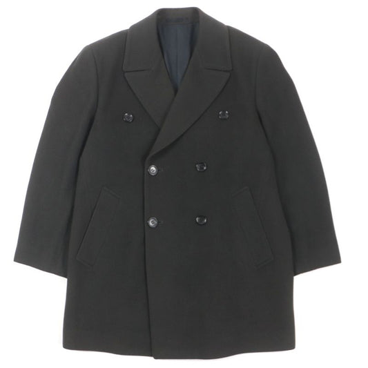 Christian DIOR Vintage 100% Cashmere Double Chester Coat Dark