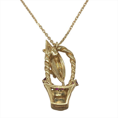 Dior Tin Lantern Necklace With Diamonds 18K Yellow Gold 71g Yellow Gold Ruby