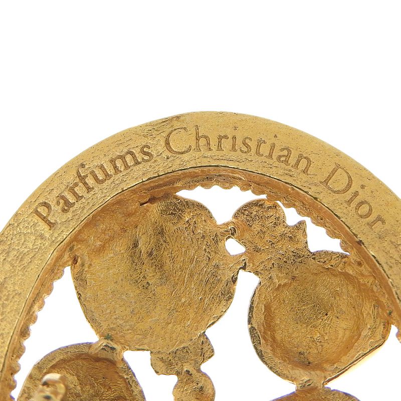 Dior Perfume Bottle Perfume Motif Vintage Gold Plated Ladies 17.4g Brooch