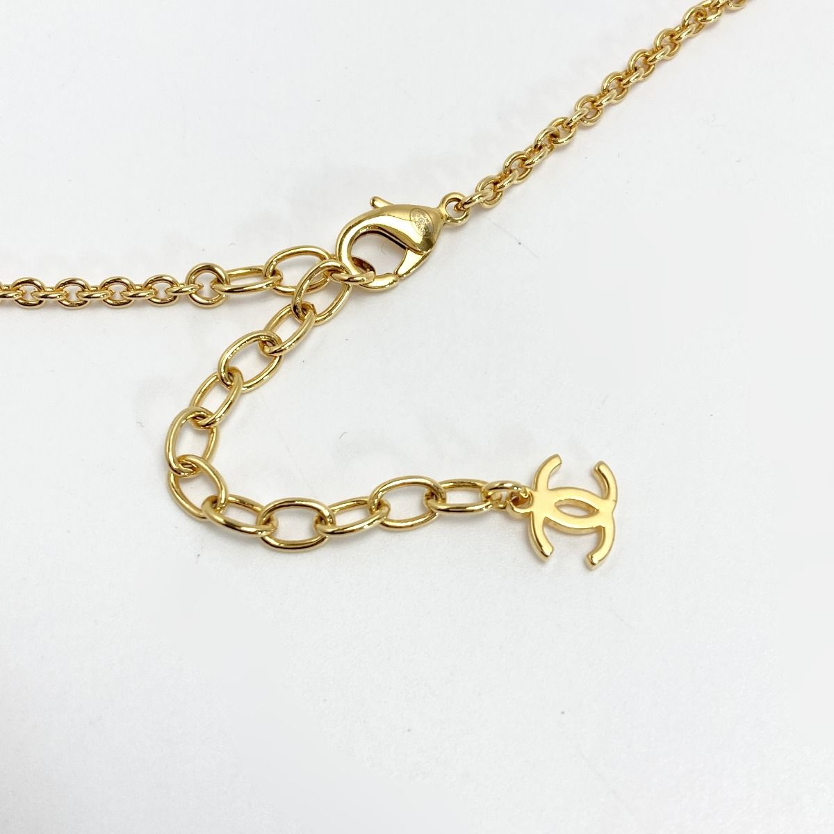 Chanel Cocomark Heart Necklace L23c Gold GP Rhinestone