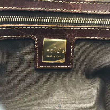 Fendi Mamma Baguette Shoulder Bag Brown Nylon/leather Zucchino Total