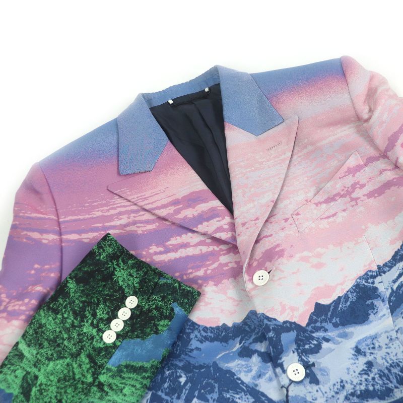 Louis Vuitton 22SS LV Landscape Lined Silk Blend Amen Break Peaked Lapel