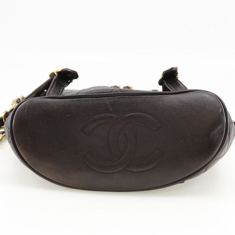 Chanel Matelasse Coco Mark Vintage Lambskin Brown Women's Backpack/daypack