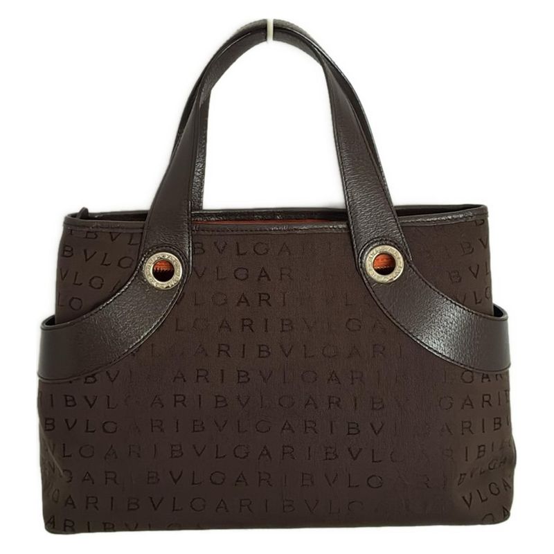 Bvlgari Handbag Logomania Dark Brown Leather