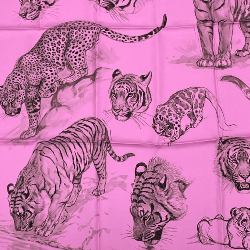 Hermes Carre 90 Silk Scarf Dans L'atelier De Robert Dalet's Atelier Purple