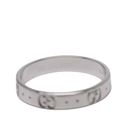 Gucci Icon Ring #20 18K White Gold White Togo Old Men's Gucci