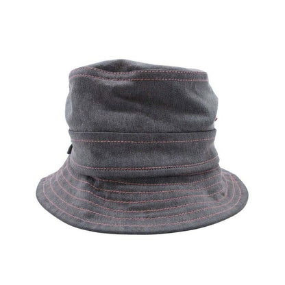 Good Christian Dior Pink Stitch Denim Bucket Hat Brim Hat 58 Gray Ladies Old
