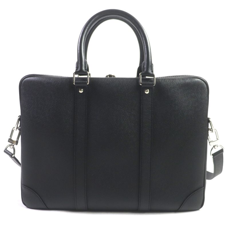 Louis Vuitton M30975 Porte Documents Voyage Taiga Leather 2WAY Briefcase Black