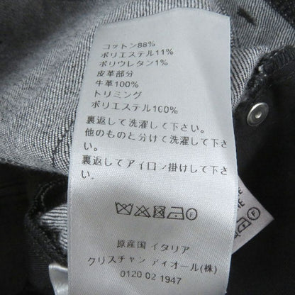 DIOR 313ds14b315x Logo Patch Leather Patch Button Fly Denim Pants Jeans Black