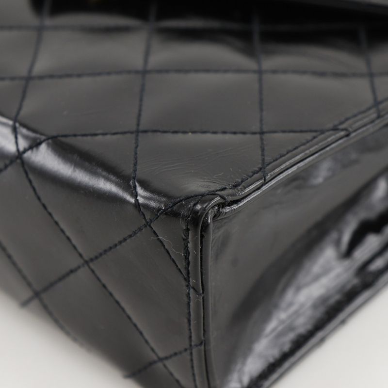 Chanel Chain Shoulder Decacoco Matelasse Vintage Enamel Black Ladies Shoulder