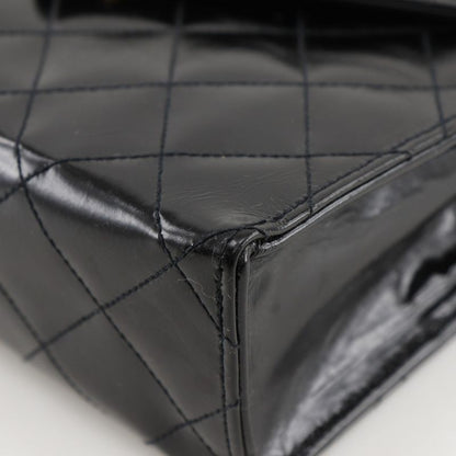 Chanel Chain Shoulder Decacoco Matelasse Vintage Enamel Black Ladies Shoulder