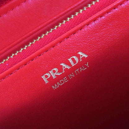 Prada 1ml506 Vitello MOVE Logo Hardware Round Zipper Leather Long Wallet Long