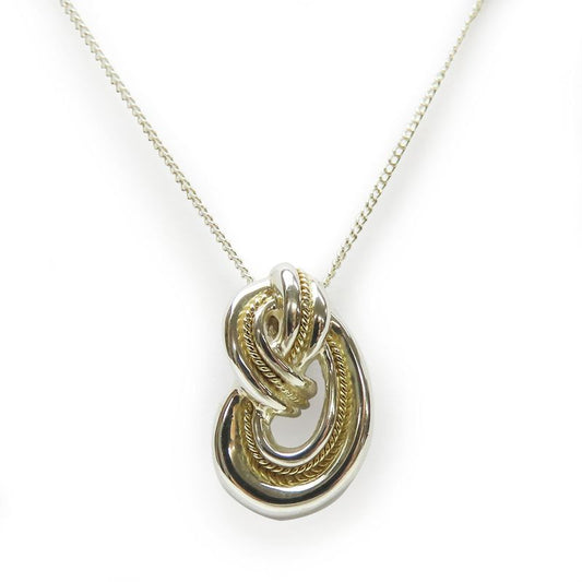 Tiffany & Co Necklace Twisted Knot Rope Silver 925 18K Yellow Gold Approx 3.8g