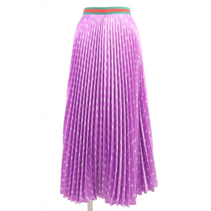 Gucci Adidas 696770 Webline GG Logo Trefoil Long Skirt Pleated Skirt Purple 42